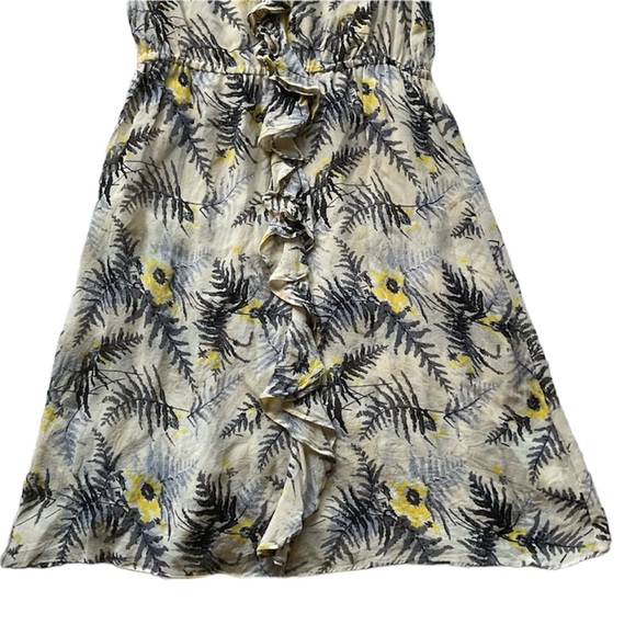 ANTHROPOLOGIE Lil Tassel Fronds 100% Silk, Lace & Ruffle Sheer Floral Dress Sz 4 - Picture 9 of 14